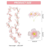 elvesmall 1.8M Silk Sakura Cherry Blossom Vine Lvy Wedding Arch Decoration Layout Home Party Rattan Wall Hanging Garland Wreath Slingers