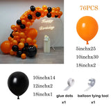 elvesmall 156Pcs Halloween Balloons Garland Kit Pumpkin Foil Ballon Double Stuffed Balloons Arch Kit 3D Scary Bat Decor Globos Decorations