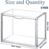 elvesmall 6 Pack Large Acrylic Display Case with Magnetic Door Clear Purse Handbag Storage Box Plastic Storage Organizer