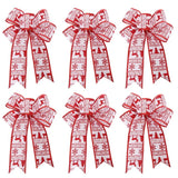 elvesmall 6 Pieces Christmas Bows Holiday Christmas Wreaths Bows Xmas Tree Decoration Bowties DIY Gift Wrapping for Home Party Decor