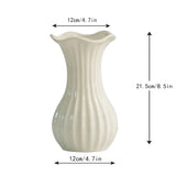 elvesmall White Modern Ceramic Vases Water-grown Flowers Dried Flowers Decorative Ornaments Living Room Table Ornaments Flower Ware North