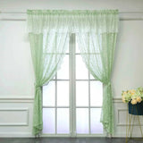 elvesmall Green Double Layer Lace Sheer Curtain for Living Room Partition Drape Window Porch Sliding Door Study Blinds