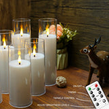 elvesmall 9Pcs LED Flameless Candles Light Simulation Acrylic Wedding Romantic Candle Lamp with Remote Control Party Christmas Home Decor