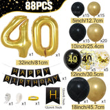 elvesmall Black Gold Balloon Garland Arch Kit Confetti Latex Balloon Happy 18 30 40 50 Year Old Birthday Party Decor Adults Anniversary