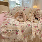 elvesmall Summer Quilt   2024 New  Cotton Korean Ins Lace Fragmented Series  Air Condition Quilt High Quality Summer Blanket set