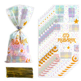 elvesmall  50pcs Ramadan Kareem Gift Bags Eid Mubarak Plastic Candy Cookie Bag   Islamic Muslim Party Decor Eid Al-fitr Ramadan gifts