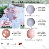 elvesmall Macaron Purple Balloons Garland Chain Wedding Birthday Decoration Pearl White Macaron Lilac Ballon Arch DIY Baby Shower Decor