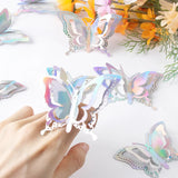 elvesmall 12/24pcs 3D Laser Butterfly Wall Sticker Wedding Wall Window Decal Summer Butterfly Birthday Party DIY Party Sticker Home Decor