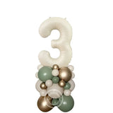 elvesmall  1set Creamy Number Balloon Tower Avocado Green Balloons Set For Adult 30 40 50 Birthday Party Decoration Kids Birthday Supplies