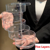 elvesmall Transparent Rotating Dustproof Jewelry Box Multilayer Bracelet Earring Hairpin Jewelry Display Rack Storage Box Organizer Case