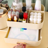 elvesmall  360°  Rotating Cosmetic Storage Box Holder Desktop Makeup Brushes Organizer Countertop Portable Lipstick Eyeliner Stand Boxes