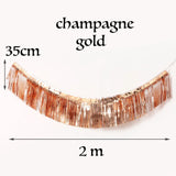 elvesmall Foil Fringe Tinsel Garland Creative 2M 4 Layers Foil Banner Birthday Party Wedding Decoration Christmas Home Wall Decor