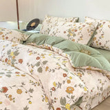 elvesmall Cute Strawberry Duvet Cover Set Floral Style with Flat Sheet Pillowcase No filler Queen Double Girls Boys Home Decor Bed Linens