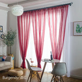 elvesmall Free Customization Sheer Tulle Curtains Shading Heat Insulation Pure Color Rod Pocket for Bedroom Living Room Voile Window