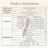 elvesmall  Cream Mousse Mosquito Net Square Luxury Mosquito Bedding Net Tent Romantic bed canopy Full perimeter mosquito proof