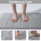 elvesmall Absorbent Bathroom Bath Mat Non-Slip Shower Rug Soft Memory Foam Kitchen Floor Carpet Coral Velvet Pad Home Decoration