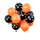 elvesmall 15pcs Halloween Balloon Orange Black Latex Confetti Balloons Halloween Party Decor Supplies Shop Bar Halloween Decoration Balls