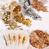 elvesmall  Gold Leaf Schabin Flakes Gold Cake Decoration Gold Leaf Flakes DIY Chocolates Decor For Happy Birthday Party Baking Supplies