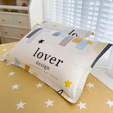 elvesmall Children and Teenagersl 100% Cotton Bedding Set: 1 Duvet Cover 2 Pillowcases 1 Fitted Sheet, Suitable for Boys Girls, Cute Style