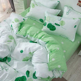 elvesmall Korean style ins pastoral green four piece bedding set, small fresh girl heart, student bed sheet, quilt set, three piece set