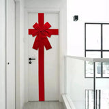 elvesmall 24X33CM Hanging Door Bow Ribbon Big Red Bows for Wedding Christmas Holiday Front Door Party Home Decorations DIY Supplies
