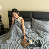 elvesmall  Blanket For Summer Cool Blanket  New Velvet Solid Color Jacquard Multi functional Cover Blanket, Jacquard Butterfly Style