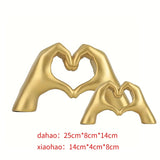 elvesmall 1pc Gesture Decoration, Heart Finger Statue Modern Art Sculpture Personalized Home Decor