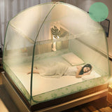 elvesmall  1 Piece Bi-parting Adult Mosquito Net Full-bottom Mosquito Curtain Foldable Bed Tent Canopy Modern Summer Bed Netting Mesh 2M