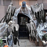 elvesmall 1Set Halloween Decorative Hanging Ghost Skull Skeleton Gauze Haunted Home Party Horror Props Hanger House Yard Party Hanging