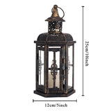 elvesmall Vintage Nordic Candle Holder Lanterns Candles Aesthetic Hanging Lantern Iron Lantern Black Home Decor Wedding Room Decoration