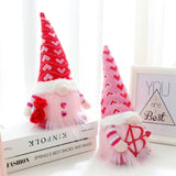 elvesmall  Valentine Gnomes with Light Decor Plush Faceless Doll Elf Dwarf for Valentines Day Gift Home Room Decoration Rudolph Ornament