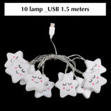 elvesmall  LED Star Lights Smile Star Night Lights String Lights Decoration Battery/USB Recharge Bedroom Decorations Gift Lamps for Kids
