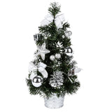 elvesmall  Mini Artificial Christmas Tree Home Bedroom Desktop Ornament Red Bow Pine Cone Party Christmas Decoration for Home Gifts