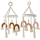elvesmall  Baby Crib Mobile Rainbow Crib Mobile Wooden Mobile Boho Baby Mobile Bassinet Mobile for Baby Nursery and Ceiling Decorations