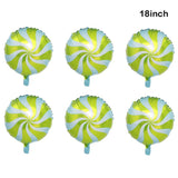 elvesmall Christmas Candy Cane Foil Balloons Xmas Red Green Sweet Candies Balloon Christmas Gift Box Ballon Birthday Party Home Decoration