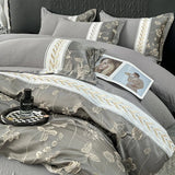 elvesmall Bedding Set French Style Princess 2024 New Thickened Washed Cotton Relief Embroidery Queen King Size High Quality Duvet Cover