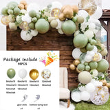 elvesmall Retro Avocado Green Balloons Garland Kit Arch Baby Shower Decor Sand White Balloon Arch Birthday Party Decoration Latex Globos