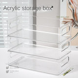 elvesmall Transparent ABS Storage Boxes Cosmetics Storage Basket Odorless Student Stationery Office Desktop Finishing Storage Box Organize