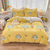 elvesmall 100% High Quality Cotton Bedding Set 1 Duvet Cover 2 Pillowcases Cartoon Sky Blue Flower Pattern Design 16 Sizes,Customizable