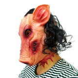 elvesmall  Funny Halloween Scary Pig Head Mask Cosplay Party Horrible Animal Masks Horror Adult Costume Fancy Dress Accessories