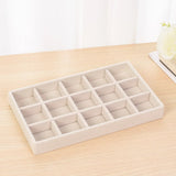 elvesmall Velvet Jewelry Tray Storage Drawer Small Stackable Beige Jewelry Boxes and Packaging Suitable for Ring Earrings Simple Practical
