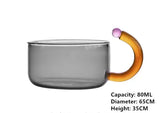 elvesmall Colorful Glass Teapot Mug With Handle High Borosilicate Heat-resistant Boil Water Tea Sets  Kettle  Water Cup Bottle