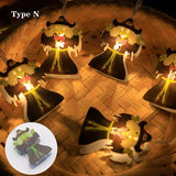 elvesmall  1.5m 10 Led Halloween Pumpkin Ghost Skeletons Bat Spider Led Light String Festival Bar Home Party Decor Halloween Ornament