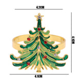 elvesmall  Christmas Napkin Rings Gold Zinc Alloy Bling Napkin Buckle for Christmas Wedding Table Party Decoration New Year Napkin Holder