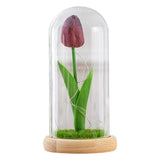 elvesmall  Artificial Flower Sunflower Tulip Glass Dome for Mother's Day Valentine's Day Gift Home Decorations LED Night Lamp Bedroom Decor