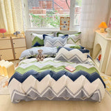 elvesmall Green Leaves Floral Duvet Cover Bedding Set 100% Cotton for Teen Girls Garden Botanical Comforter Cover for All Season Bedroom
