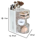 elvesmall Rotating Powder Puff Storage Box Dust-proof Desktop Beauty Egg Air Cushion Rack Multi-layer Lipstick Makeup Brush Storage Rack