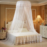 elvesmall Suspended Small Fresh Student Dome Lace Mosquito Net LED Colored Light Tent