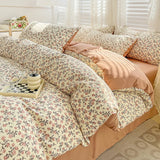 elvesmall Ins Jacquard Girls Comfort Bedding Set Soft  Cotton Bed Sheet  Quilt Cover Pillowcase Bed Linens comforter sets 이불세트 이불커버세트