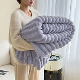 elvesmall  New Imitation Rabbit Velvet Autumn Warm Blankets for Beds Soft Fluffy Coral Fleece Throw Blankets for Sofa Warmth Bed Sheets